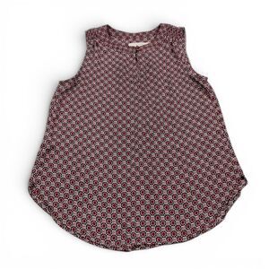 LOFT Sleeveless Blouse Medallion Print Lightweight Boho Top Relaxed Fit Shirt PS